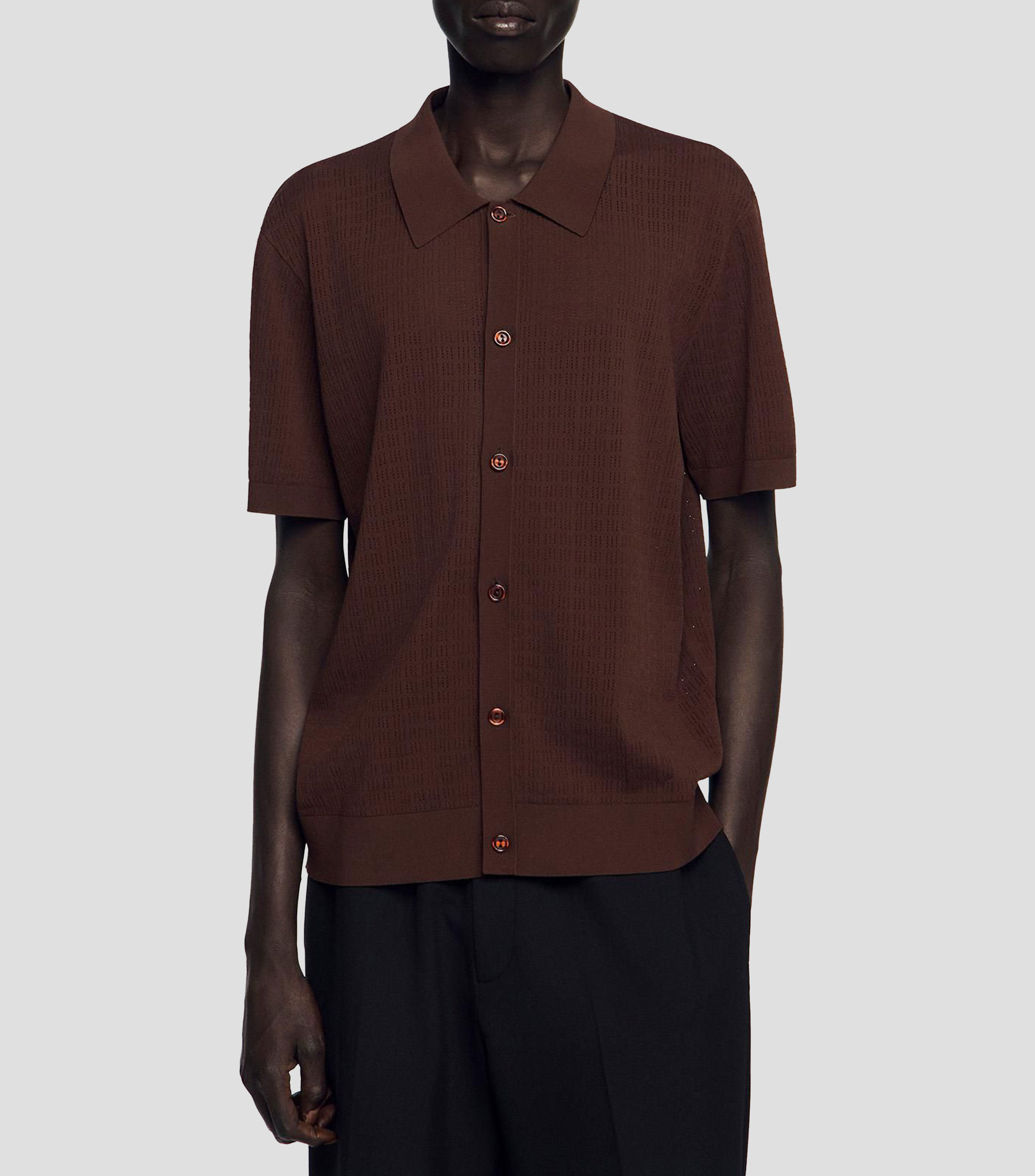 Camisa lisa manga corta Hombre